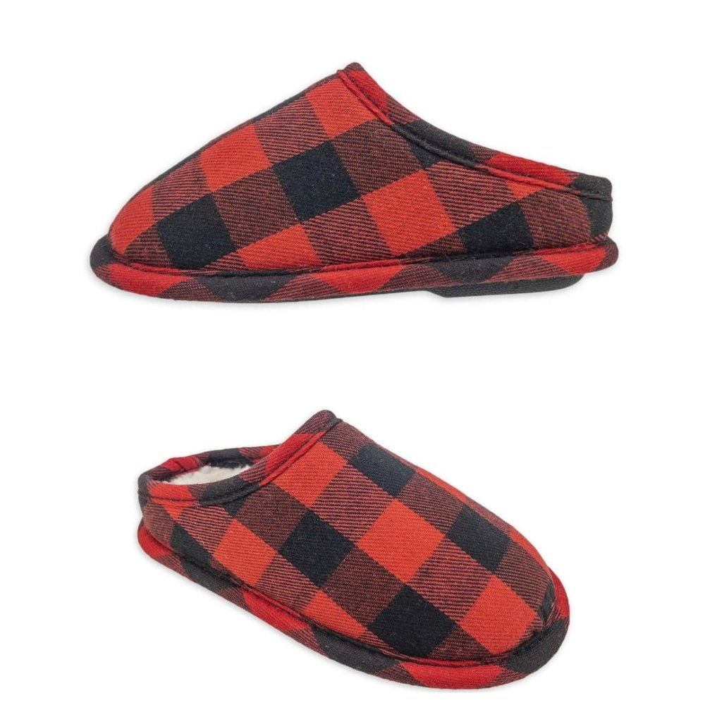NWT Holiday Time Toddler Indoor/Outdoor Sole Breathable‎ Plaid Slippers SZ 11/12